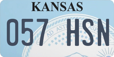 KS license plate 057HSN