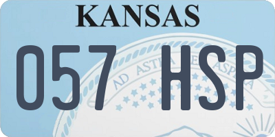 KS license plate 057HSP