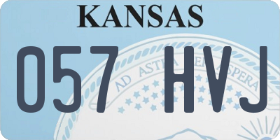 KS license plate 057HVJ
