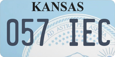 KS license plate 057IEC