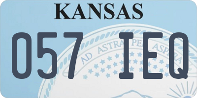KS license plate 057IEQ