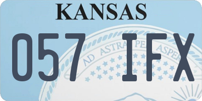 KS license plate 057IFX