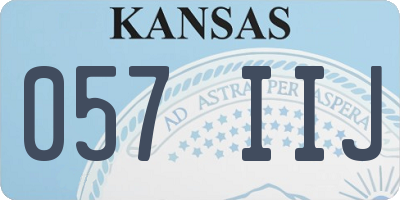 KS license plate 057IIJ
