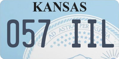 KS license plate 057IIL