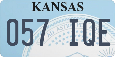 KS license plate 057IQE