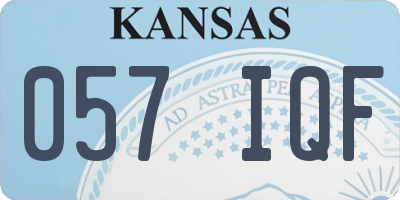 KS license plate 057IQF