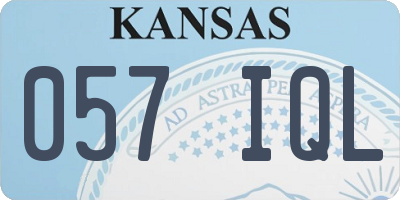 KS license plate 057IQL