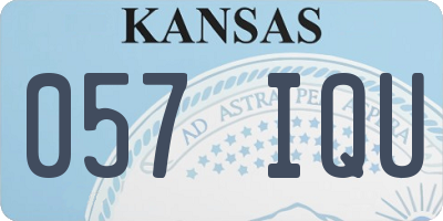 KS license plate 057IQU