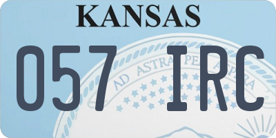 KS license plate 057IRC