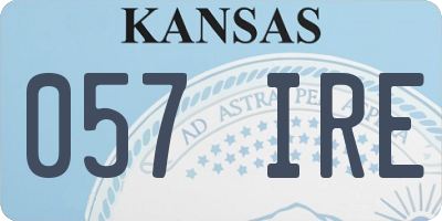 KS license plate 057IRE