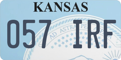 KS license plate 057IRF