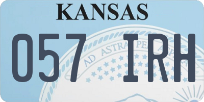 KS license plate 057IRH