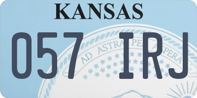 KS license plate 057IRJ