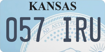 KS license plate 057IRU