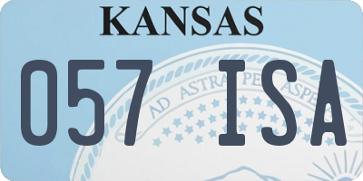 KS license plate 057ISA