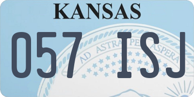 KS license plate 057ISJ