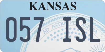 KS license plate 057ISL