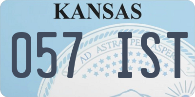 KS license plate 057IST
