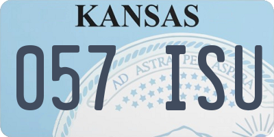 KS license plate 057ISU