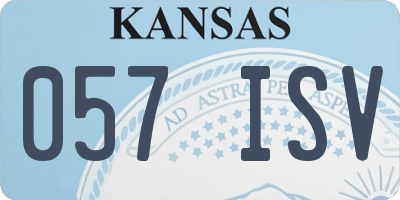 KS license plate 057ISV