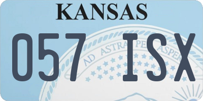 KS license plate 057ISX