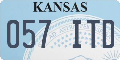 KS license plate 057ITD