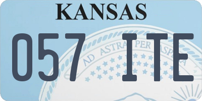 KS license plate 057ITE