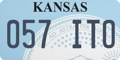 KS license plate 057ITO