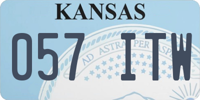 KS license plate 057ITW