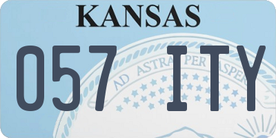 KS license plate 057ITY