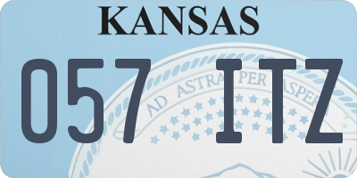KS license plate 057ITZ