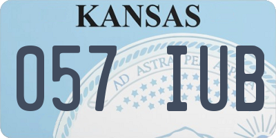 KS license plate 057IUB
