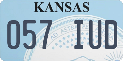 KS license plate 057IUD