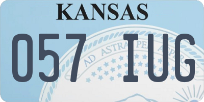 KS license plate 057IUG