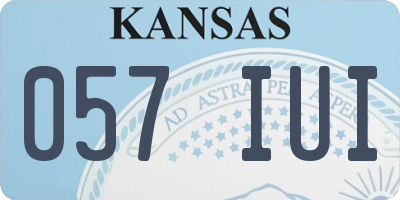 KS license plate 057IUI