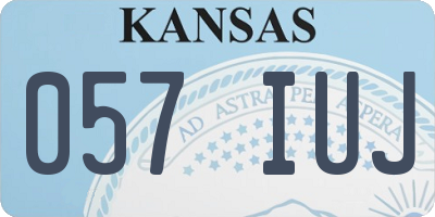 KS license plate 057IUJ