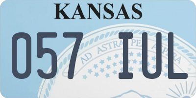 KS license plate 057IUL