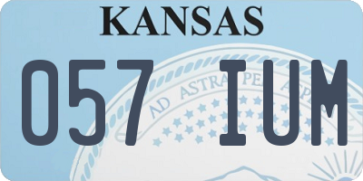 KS license plate 057IUM