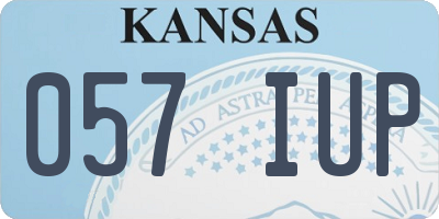 KS license plate 057IUP