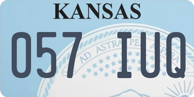 KS license plate 057IUQ