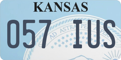 KS license plate 057IUS
