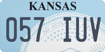 KS license plate 057IUV