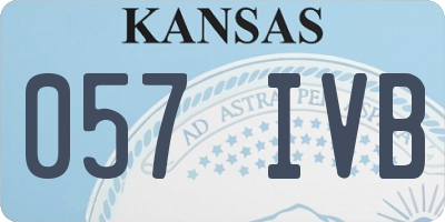 KS license plate 057IVB