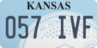 KS license plate 057IVF