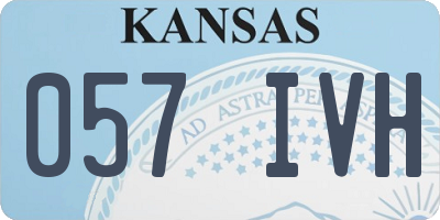 KS license plate 057IVH