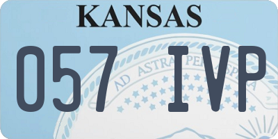 KS license plate 057IVP