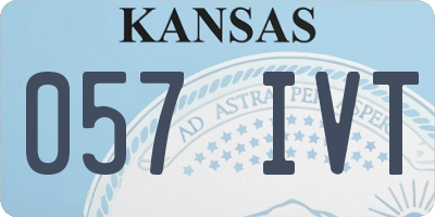 KS license plate 057IVT