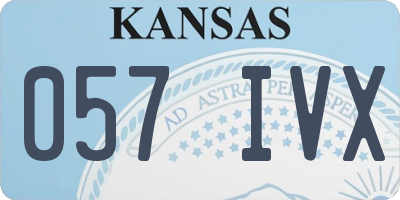 KS license plate 057IVX