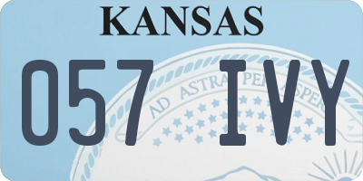 KS license plate 057IVY