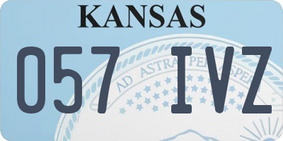 KS license plate 057IVZ